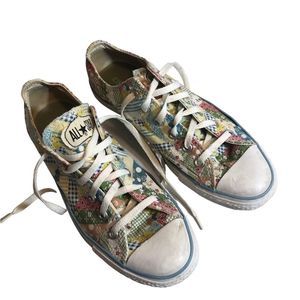 Converse All Star Patchwork Foral Cottagecore Sneakers. Multicolored. Size 9